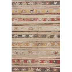 Safavieh Bright & Modern Indoor/Outdoor Woven Area Rug, Montage Collection, MTG238, in Taupe & Multi, 152 X 244 cm