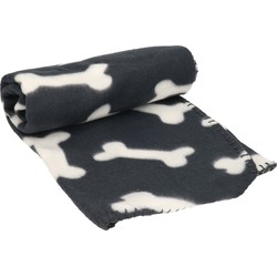 Fleece huisdieren deken voor honden 100 x 70 cm zwart - Dierenmanden