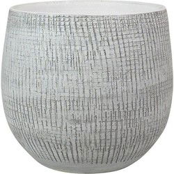 Ter Steege Plantenpot - moderne look - wit - keramiek - 18 x 16 cm - Plantenpotten