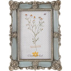 Clayre & Eef Fotolijst  10x15 cm Blauw Kunststof Glas Fotokader