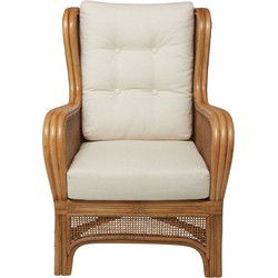 Fauteuil in rotan en stof L70 cm - GUSTAVE
