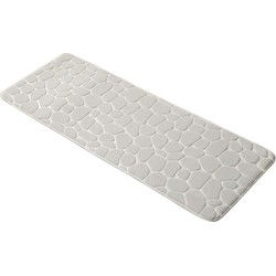 4goodz Pebbles Traagschuim Douchemat Dubbele wasbak - 120x45 cm - Creme