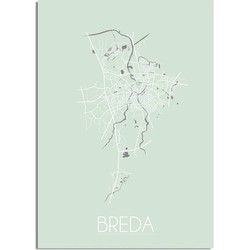 Breda Plattegrond poster Pastel groen - A3 poster (29,7x42 cm)