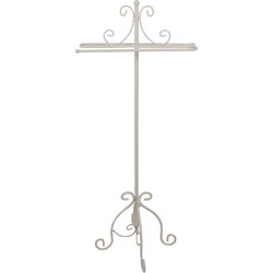 Clayre & Eef Handdoekhouder 40x24x95 cm Wit Metaal