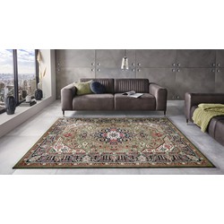 Klassiek vloerkleed - Laagpolig - Isfahan - Groen - 80 X 250 CM