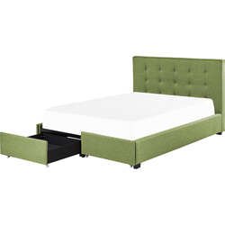 Beliani ROCHELLE - Tweepersoonsbed-Groen-Polyester