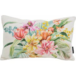 Colorful Flowers Wit | 30 x 50 cm | Kussenhoes | Katoen