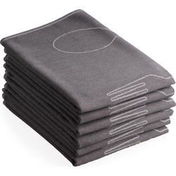 DoubleDry Luxe Theedoeken Set - 6 Stuks - 50x70 cm - 100% Katoen - Hoge Absorptie & Duurzaam - Hip Bestek, Grijs