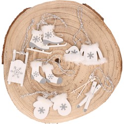 Othmar Decorations kersthangers winter 6x- wit -hout - 8 cm - Kersthangers