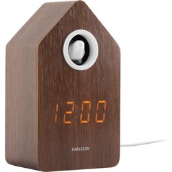 Wekker Cuckoo Led - Donkerbruin - 6x9x15.3cm