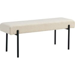 House Nordic Bankje Swindon Bouclé Wit 100x36x42,5cm