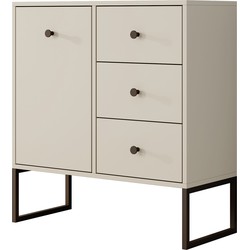 Meubella Dressoir Lyndall - Beige - 77 cm - Met lades