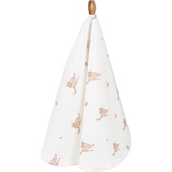 Clayre & Eef Theedoek  Ø 80 cm Beige Bruin Katoen Rond Keukenhanddoek