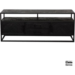Benoa Jax 2 Door 2 Drawer TV Cabinet Black 150 cm