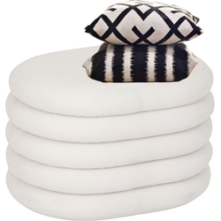MISOU Teddy Poef - met Opbergruimte - Stoel - Teddy - Opbergpoef - Hocker - Bijzettafel - Bouclé Stof  - 59x45cm