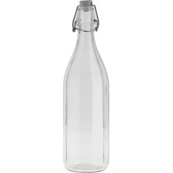 Bormioli rocco waterfles met beugeldop - helder transparant - 1000 ml - Giara home deco fles - Decoratieve flessen