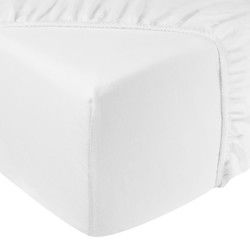 DoubleDry Hoeslaken Jersey 100% Katoen - Tweepersoons 140x200 cm - Zacht & Huidvriendelijk - Rondom Elastiek - Wit