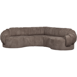 BePureHome Croissant Hoekbank - Polyester - Bruin/Grijs - 83x260x260