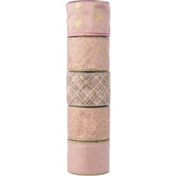 3 stuks! Lint polyester draad l270 cm en b6.3 cm roze