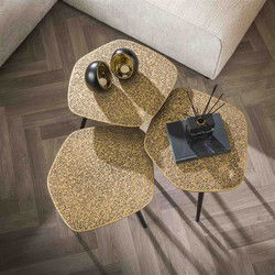 Salontafel Vijfhoek Brons - Set Van 3 - 47x40x50cm