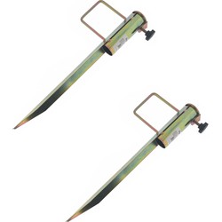 Parasolhouder - 2x - metaal - parasolboren - 45 cm - parasolvoet - Parasolvoeten