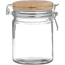 Urban Living Weckpot/inmaakpot - 700 ml - glas - met beugelsluiting - bamboe deksel - Weckpotten