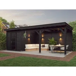 Westwood overkapping geschaafd zwart, 750 x 300 cm, combinatie 5