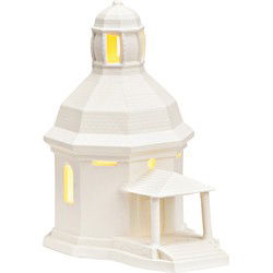 Wurm Lichthaus Stille Nacht Kirche Oberndorf bei Salzburg van porselein, wit (B/H/D) 9x15x14cm.