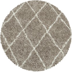 Tapijtenloods Harmony Soft Shaggy Rond Hoogpolig Vloerkleed Beige- 80 CM ROND