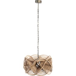 PTMD Yena Natural rattan hanging lamp twisted design