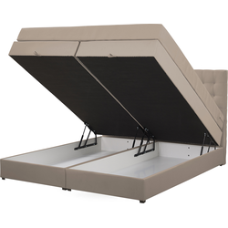 MAGNATE - Tweepersoons boxspringbed - Bruin - 180 x 200 cm - Polyester