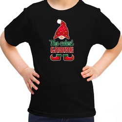 Bellatio Decorations kerst t-shirt voor meisjes - Schattigste Gnoom - zwart - Kerst kabouter XS (104-110) - kerst t-shirts kind