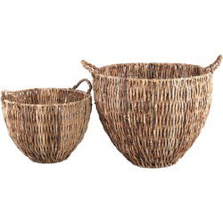 PTMD Mand Alfan - 59x59x51 cm - Bamboe - Bruin - Set van 2