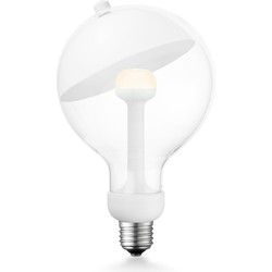 Design LED Lichtbron Move Me - Wit - G120 Sphere LED lamp - 12/12/18.6cm - Met verstelbare diffuser via magneet - geschikt voor E27 fitting - Dimbaar - 5W 400lm 2700K - warm wit licht
