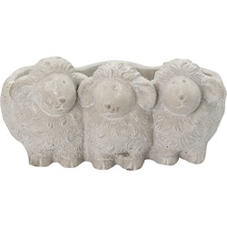 Clayre & Eef Bloempot Schaap 26x20x12 cm Grijs Steen Bloempot binnen