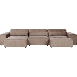 Beliani HELLNAR - Modulaire Sofa-Bruin-Polyester