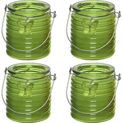 Citronella kaars - 8x - in windlicht - groen - 20 branduren - citrusgeur - geurkaarsen