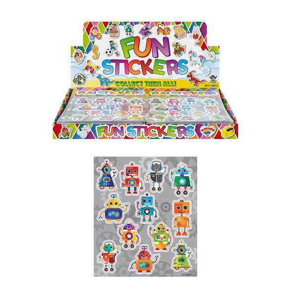 120 Stuks - Fun Stickers - Robots Stickervellen - Sticker Robot - Uitdeelcadeautjes - Uitdeel - Traktatie kinderen - Jongens - 