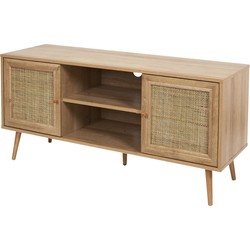 MISOU Bali TV Meubel - Kast - met Opbergruimte - Wandkast - TV Stand - Wandmeubel - Rotan - Hout - met 2 Deuren