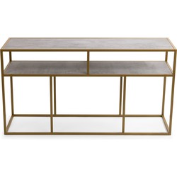 Stalux Side-table 'Teun' 150cm, kleur goud / beton