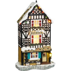 Luville Kerstdorp Elzas tiny house - 15.5x9x27 cm - Polyresin - Multi