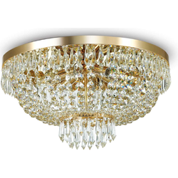 Luxueuze Ideal Lux Caesar Plafondlamp - G9 - Goudkleurig Metaal