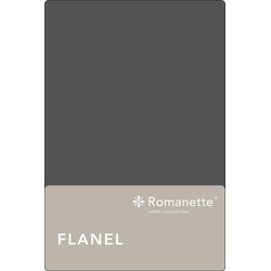Flanellen Lakens Romanette Antraciet-200 x 260 cm