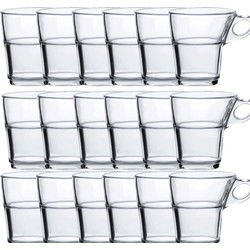 Duralex Espresso glazen Caprice transparant - 18x stuks - 90 ml - Koffie- en theeglazen