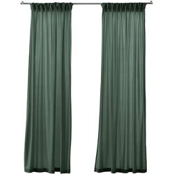 Larson - Velvet Gordijnen - 1.4m x 2.5m - Haken - Groen