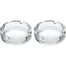 Asbak - 2x - transparant - D10 cm - glas - doorzichtige rookasbak - Asbakken