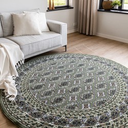 Rond Vintage Vloerkleed Rond Marad Groen Interieur05 - Polypropyleen - Rond 160 Ø - (M)