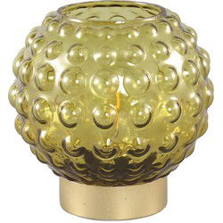 PTMD Xona Tafellamp - 15 x 15 x 14,5 cm  - Glas - Geel