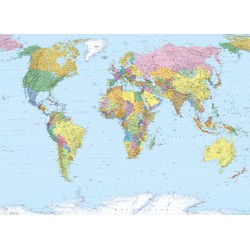 Komar fotobehang World Map multicolor - 270 x 188 cm - 611059