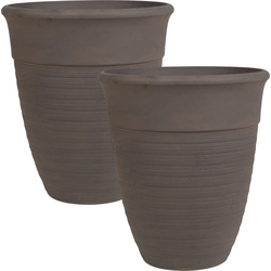 KATALIMA - Bloempot set van 2 - Bruin - 50 cm - Stenenmix